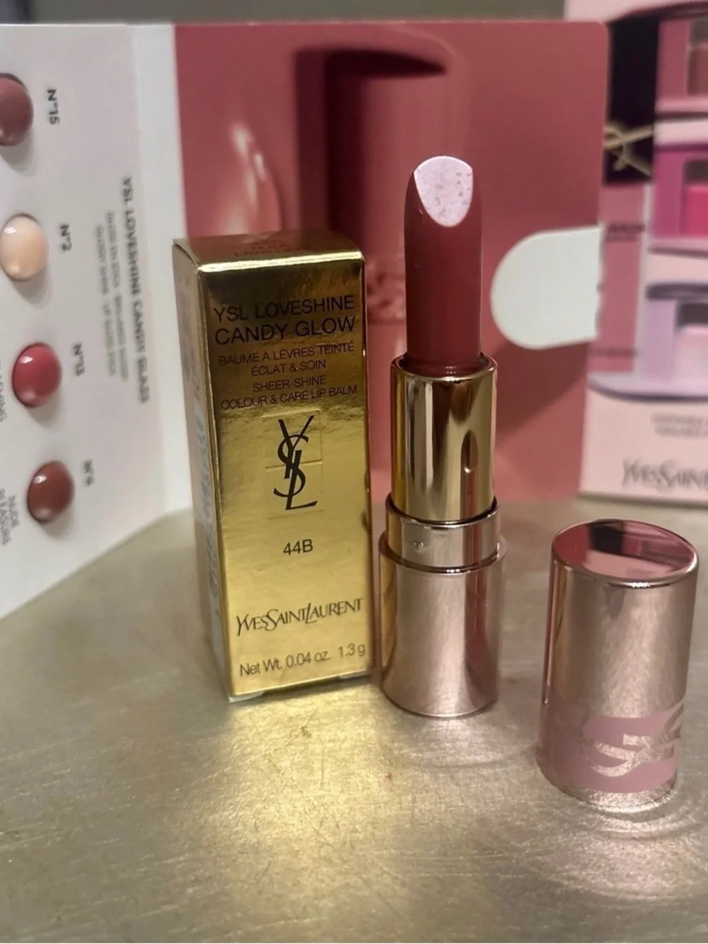 Yves Saint Laurent LoveShine Candy Glow Lipstick 44B Pink Nude Sheer